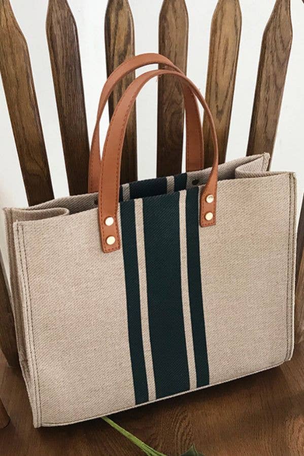 Hammond-Stylish Striped Canvas Tote Bag – Palo Santo Couture